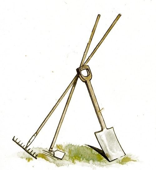 500x544 Wonderful Clip Art Drawing Of A Rake, Shovel And Hoe. Garden