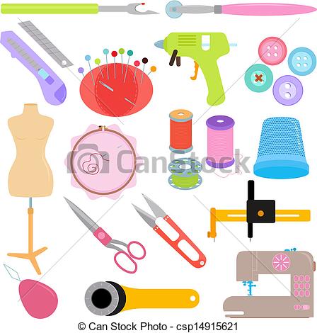 448x470 Vector Of Sewing Tools And Handicraft Accessories Vector