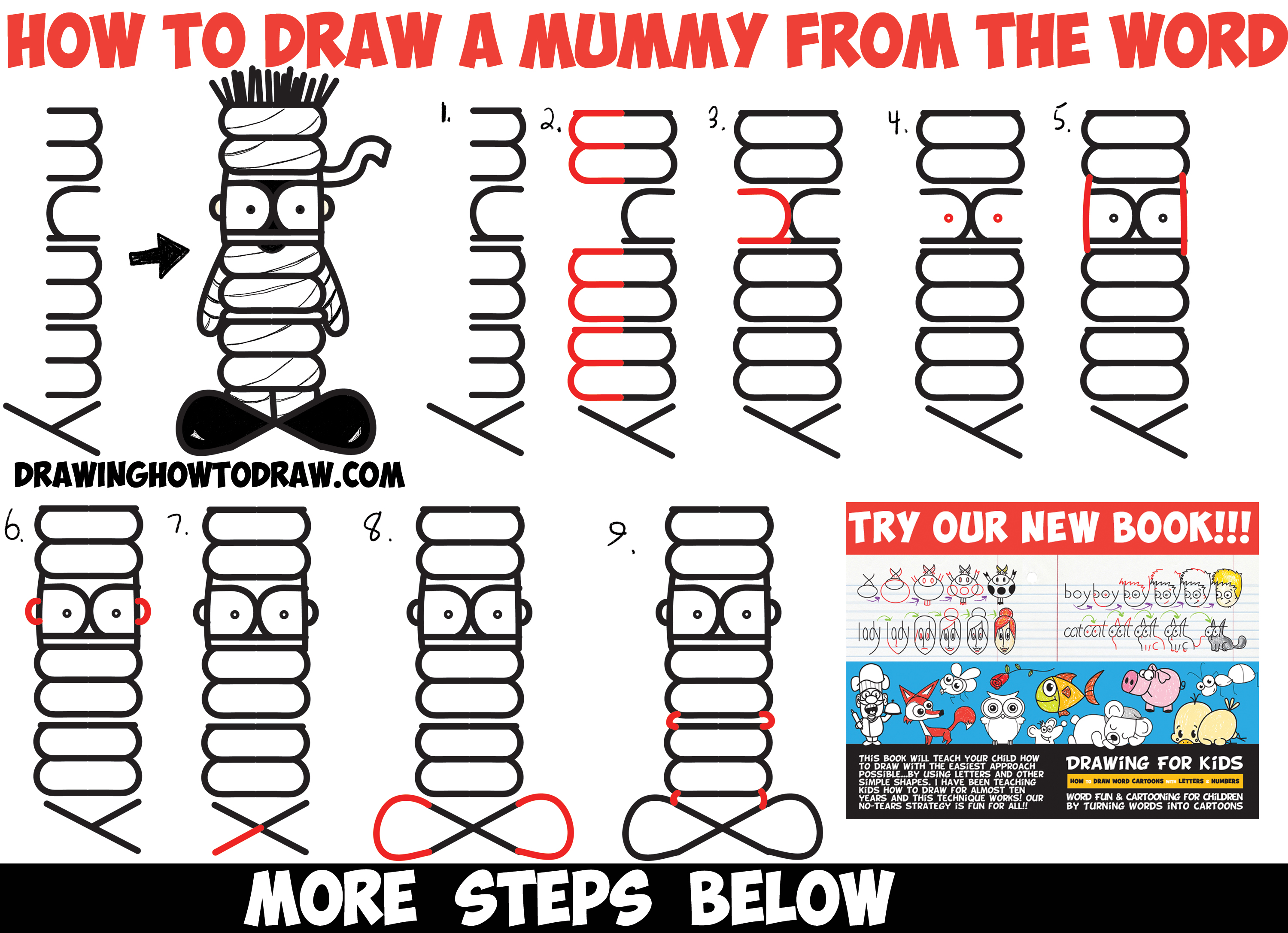 3000x2174 How To Draw A Cartoon Mummy Word Toon Cartoon