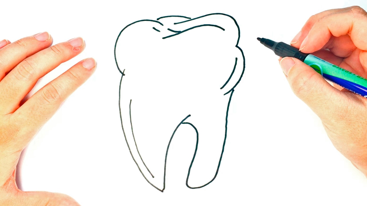 1280x720 How To Draw A Teeth For Kids Teeth Easy Draw Tutorial