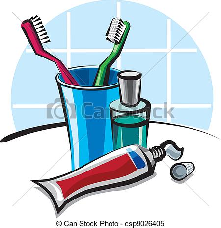450x464 Toothbrushes And Toothpaste Clipart Vector