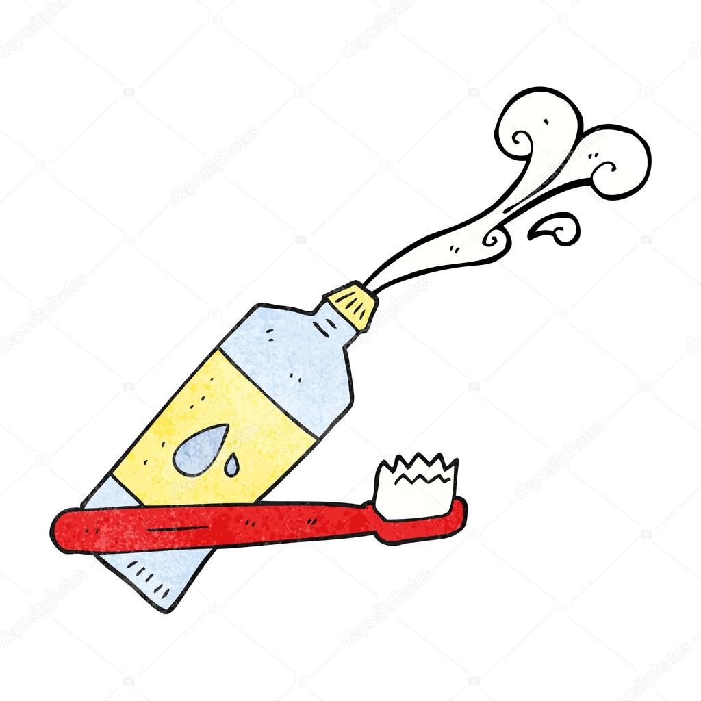 1024x1024 Textured Cartoon Toothbrush And Toothpaste Stock Vector