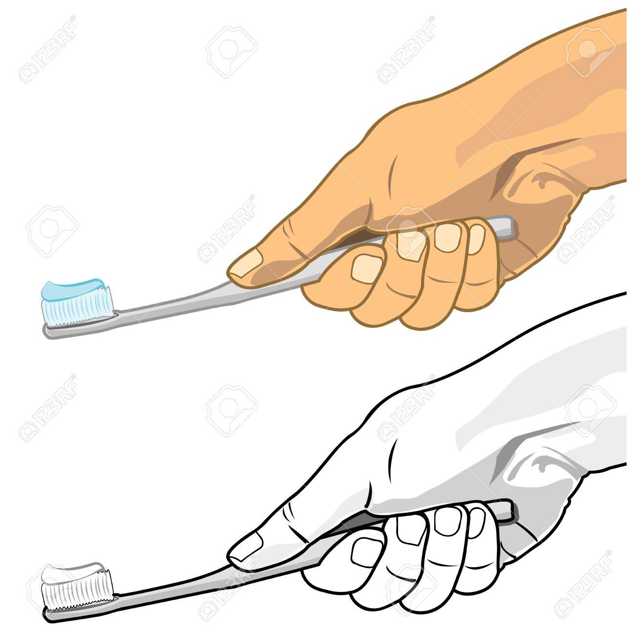 1300x1300 Hand Holding Toothbrush Royalty Free Cliparts, Vectors, And Stock