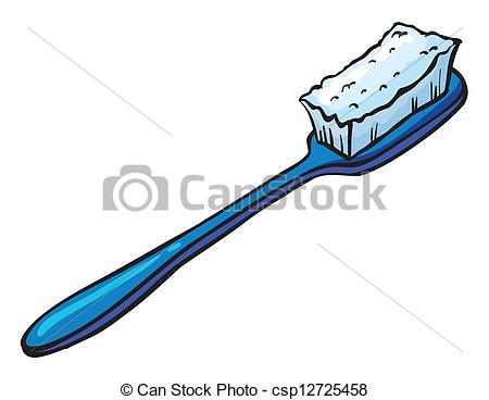 450x368 Illustration Of A Blue Toothbrush On A White Background Clipart