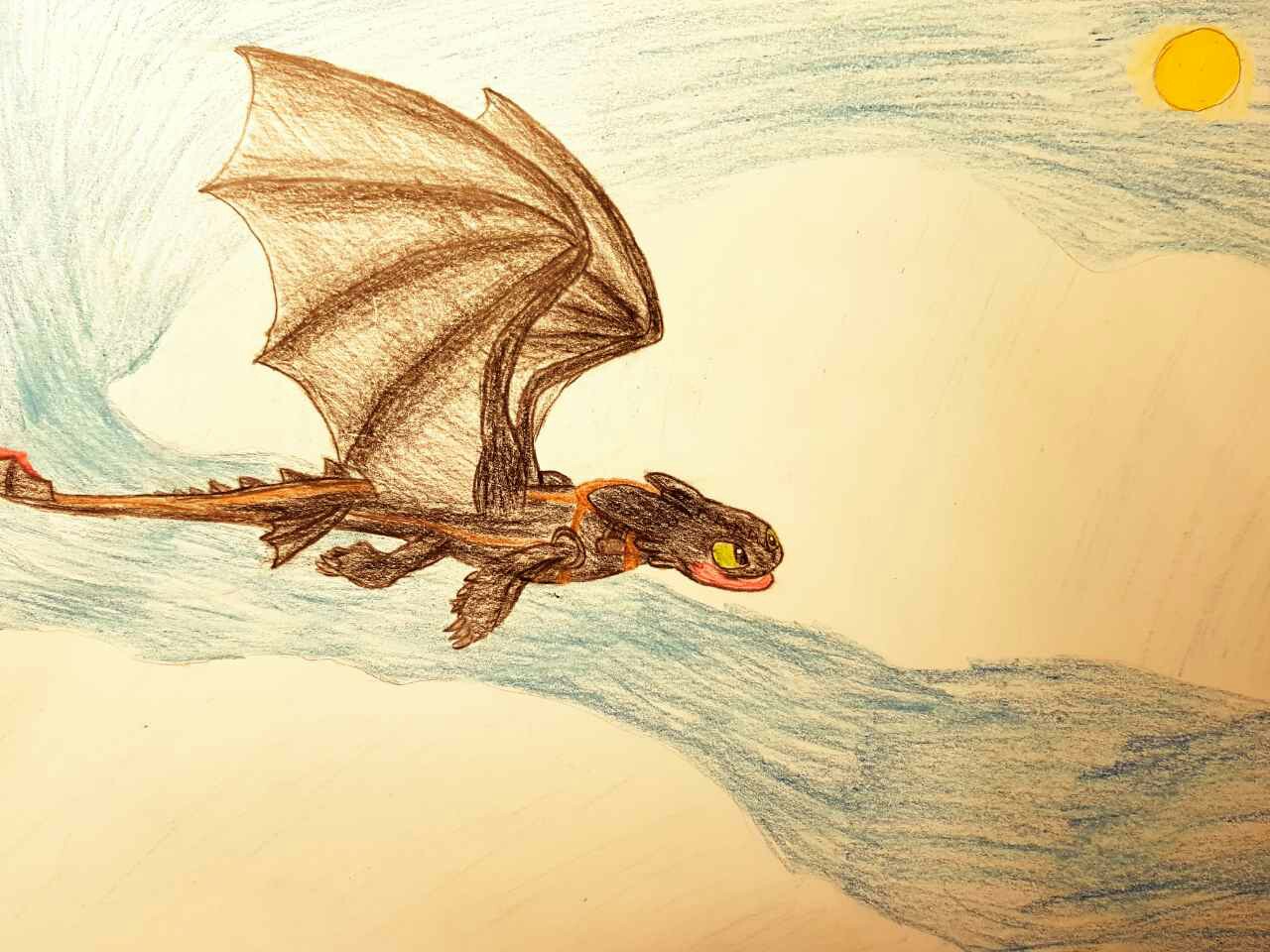 Toothless Flying Drawing at Free for