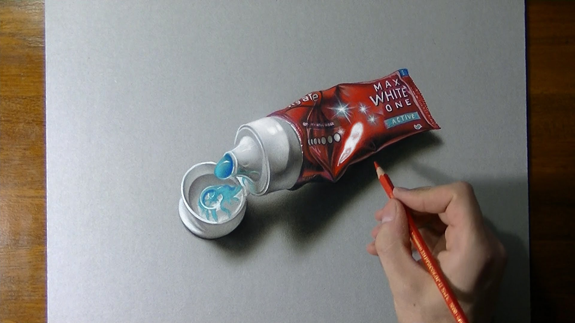 1920x1080 Hyperrealistic Speed Drawing Of A Toothpaste Tube