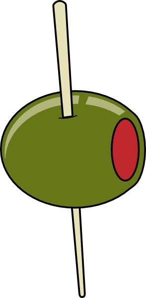 294x598 Green Olive On A Toothpick Clip Art Free Vector In Open Office
