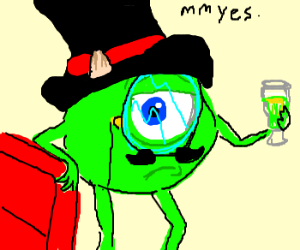 300x250 Monsters Inc Green Guy With Top Hat