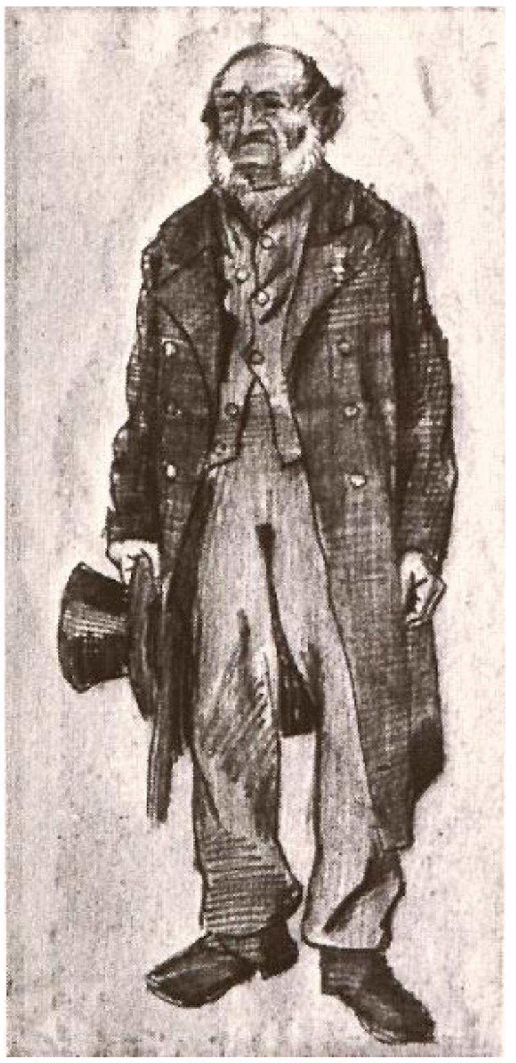 750x1545 Orphan Man Holding Top Hat In His Hand By Vincent Van Gogh