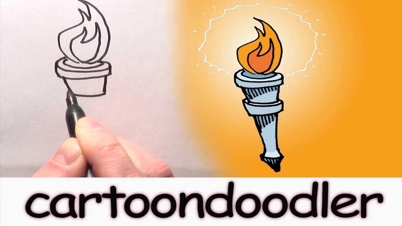 1280x720 How To Draw A Cartoon Olympic Torch