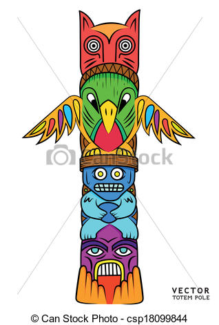 318x470 Simple Drawings Totem Poles Eps Vector Of Vector Totem Pole