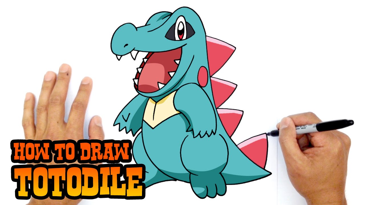 1280x720 How To Draw Totodile Pokemon