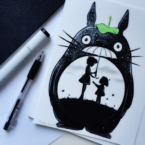 500x500 Totoro, Drawing, And Cute Image A R T Totoro