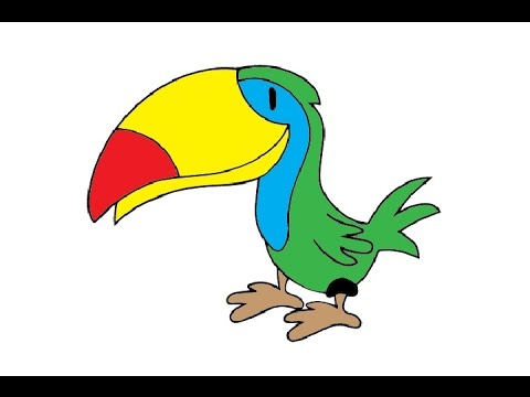 480x360 How To Draw A Cartoon Toucan Easy Step By Step