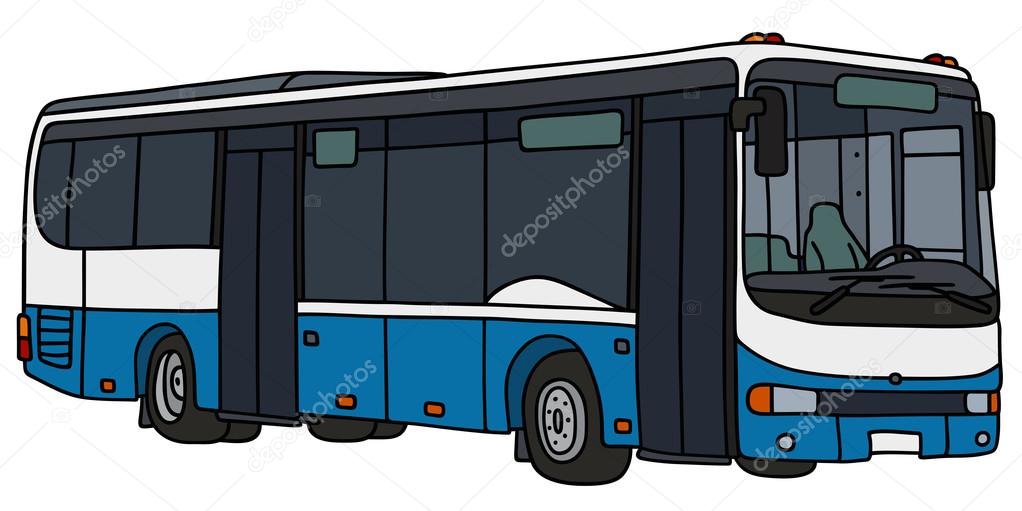 1022x511 Blue And White City Bus Stock Vector 2v