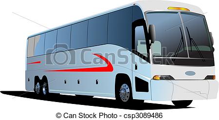450x247 Tourist Coach. Vector Illustration Clip Art Vector