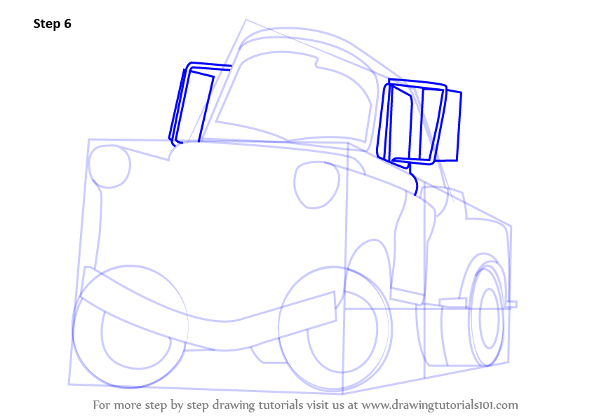 844x597 Learn How To Draw Tow Mater From Cars (Cars) Step By Step
