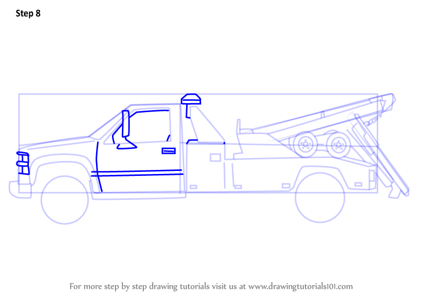 846x600 Learn How To Draw A Tow Truck (Trucks) Step By Step Drawing