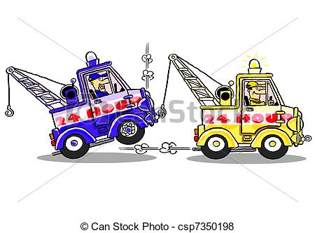 450x333 Tow Trucks.wbg. One Tow Truck Rescuing Another Broken Down