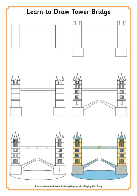 460x658 Learn To Draw Tower Bridge 000