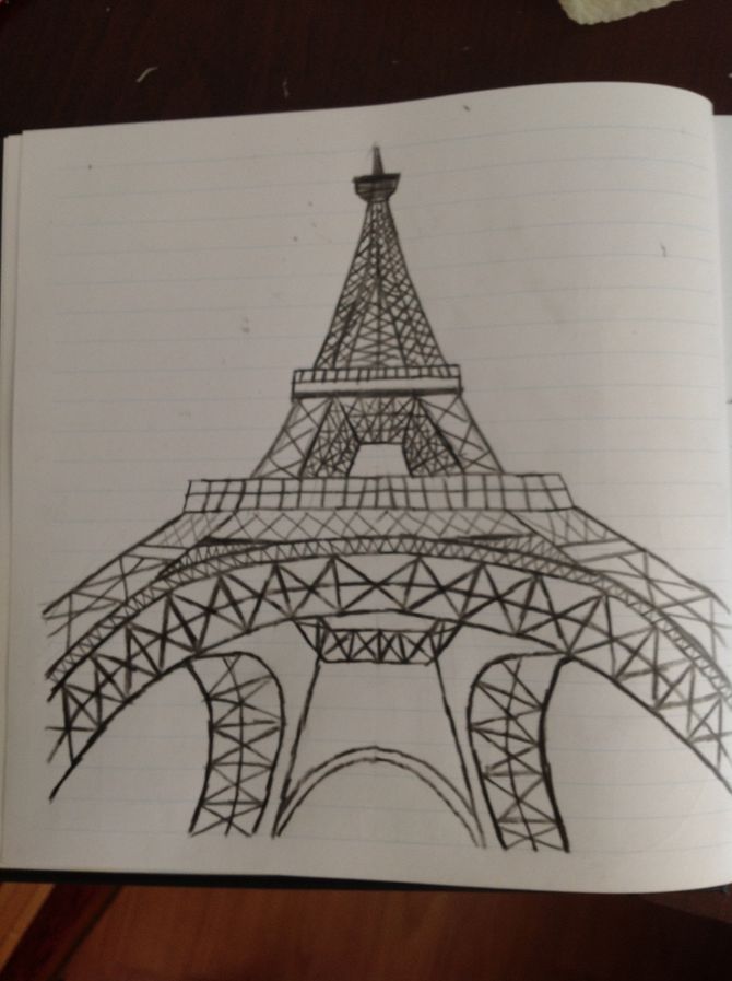 670x897 Draw The Eiffel Tower Tower, Drawings And Drawing Ideas