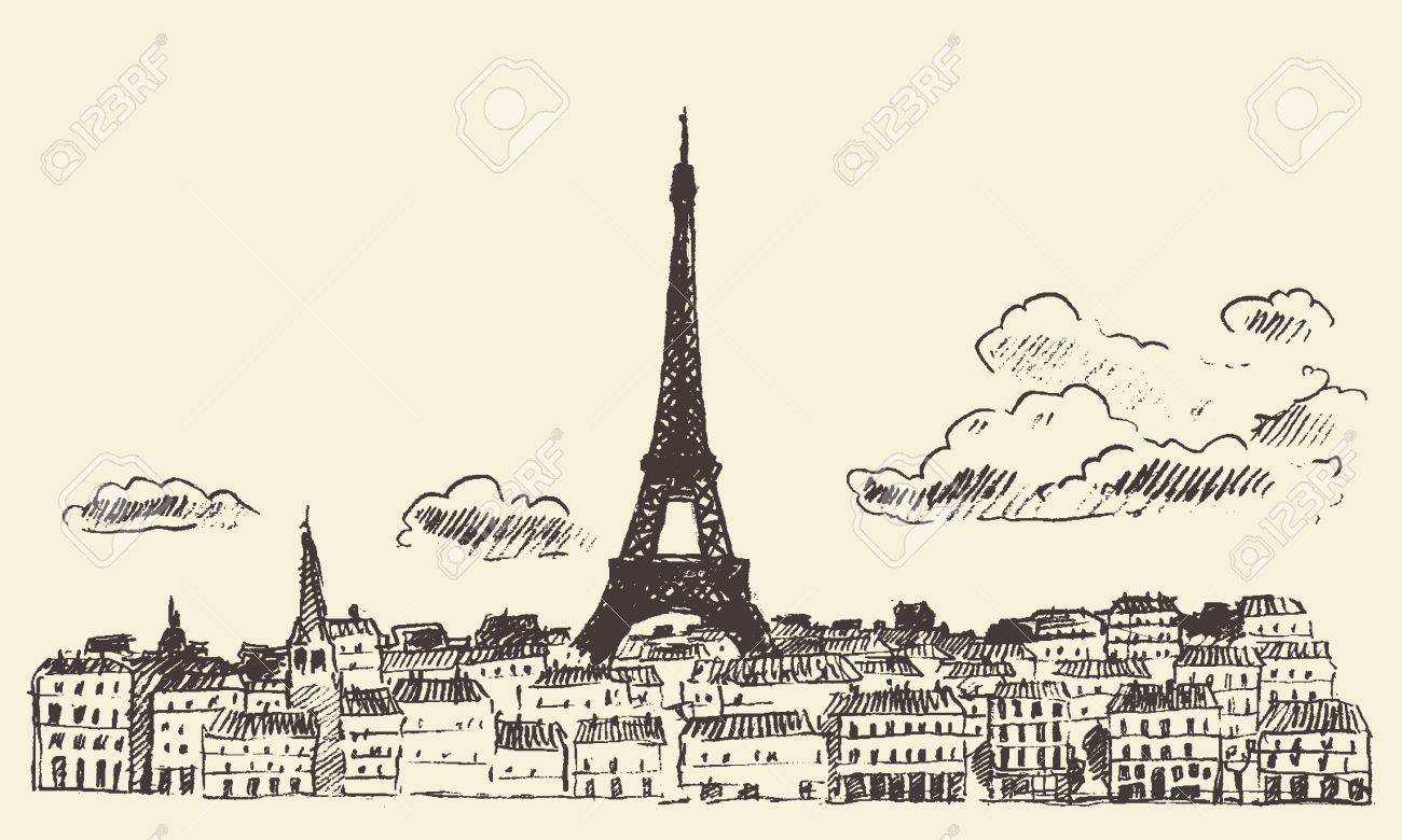 1300x780 Eiffel Tower Drawing Stock Photos. Royalty Free Business Images