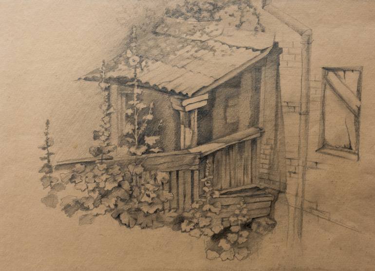 770x557 Saatchi Art Old Town Drawing By Katherine Shuvalova