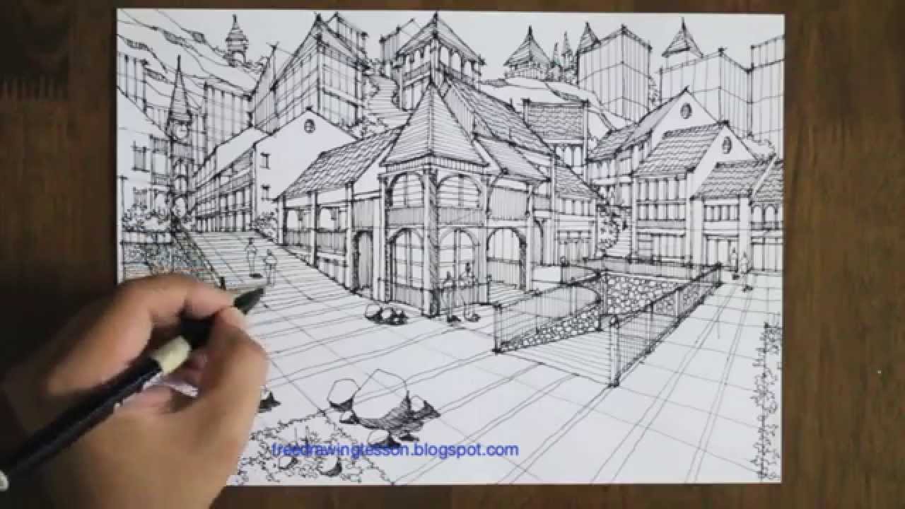 1280x720 Draw A Town In A Perspective .must See