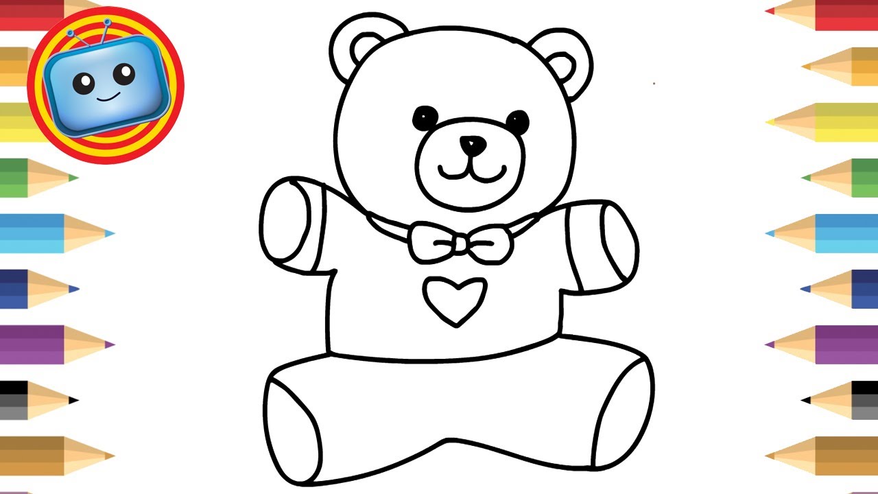 1280x720 How To Draw A Teddy Bear Colouring Book Simple Drawing Game