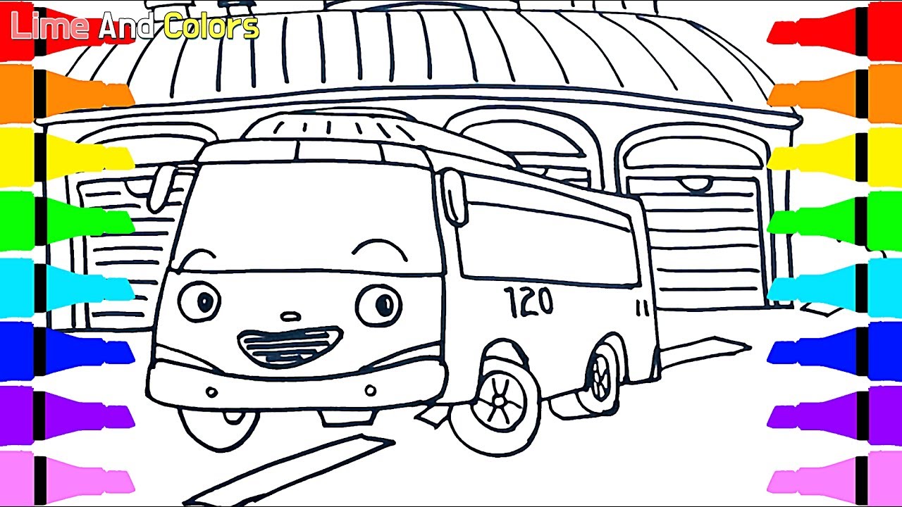 1280x720 Tayo The Little Bus Toy Drawing Coloring For Kids Children Draw