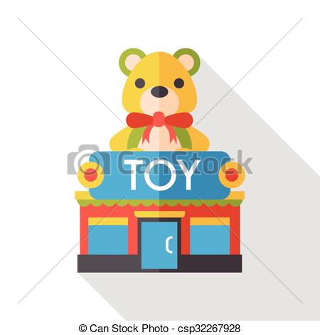 450x470 Toy Shop Store Flat Icon Vector Illustration