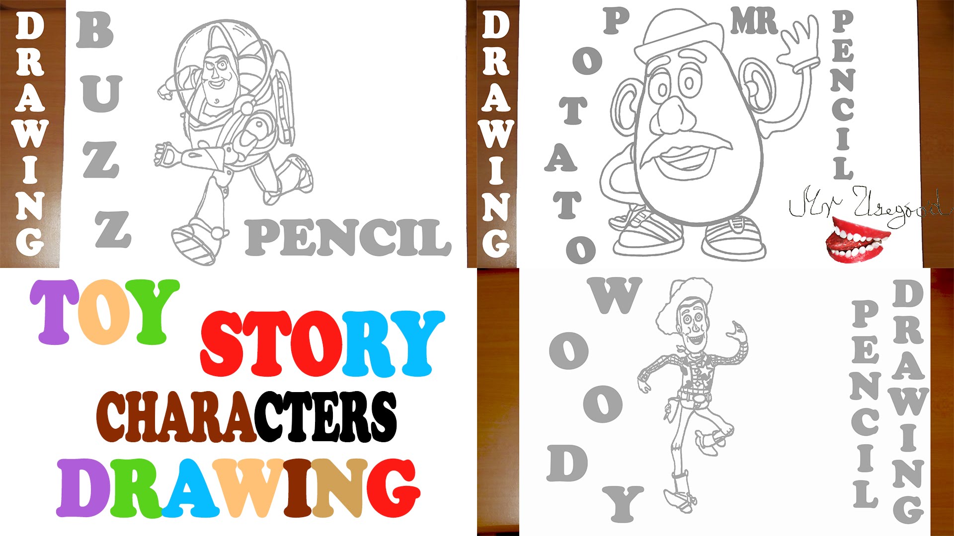 1920x1080 How To Draw Toy Story Characters Woody, Buzz, Mr Potato Head