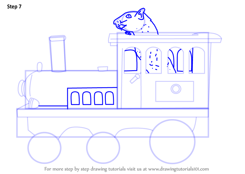 848x602 Learn How To Draw Toy Train Engine (Objects) Step By Step