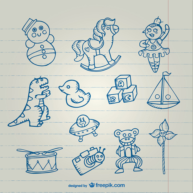 626x626 Toys Drawings Collection Vector Free Download