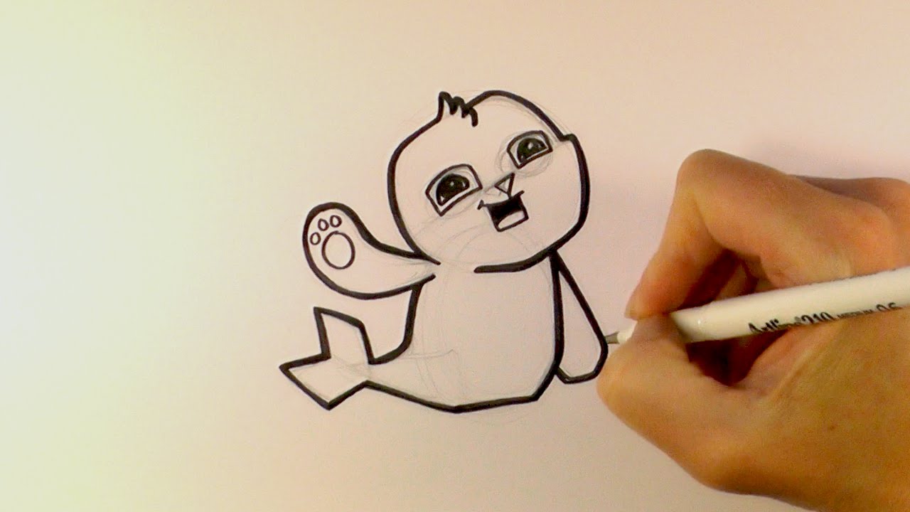 1280x720 How To Draw A Cartoon Seal From Animal Jam