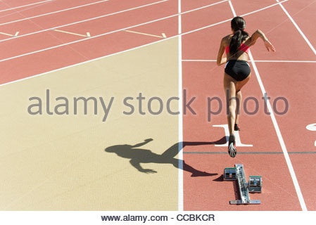 449x320 Start Of A Female Runner, Track And Field Athletics, Drawing By