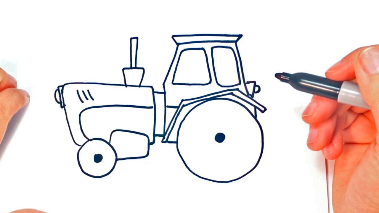 1280x720 How To Draw A Tractor Tractor Easy Draw Tutorial