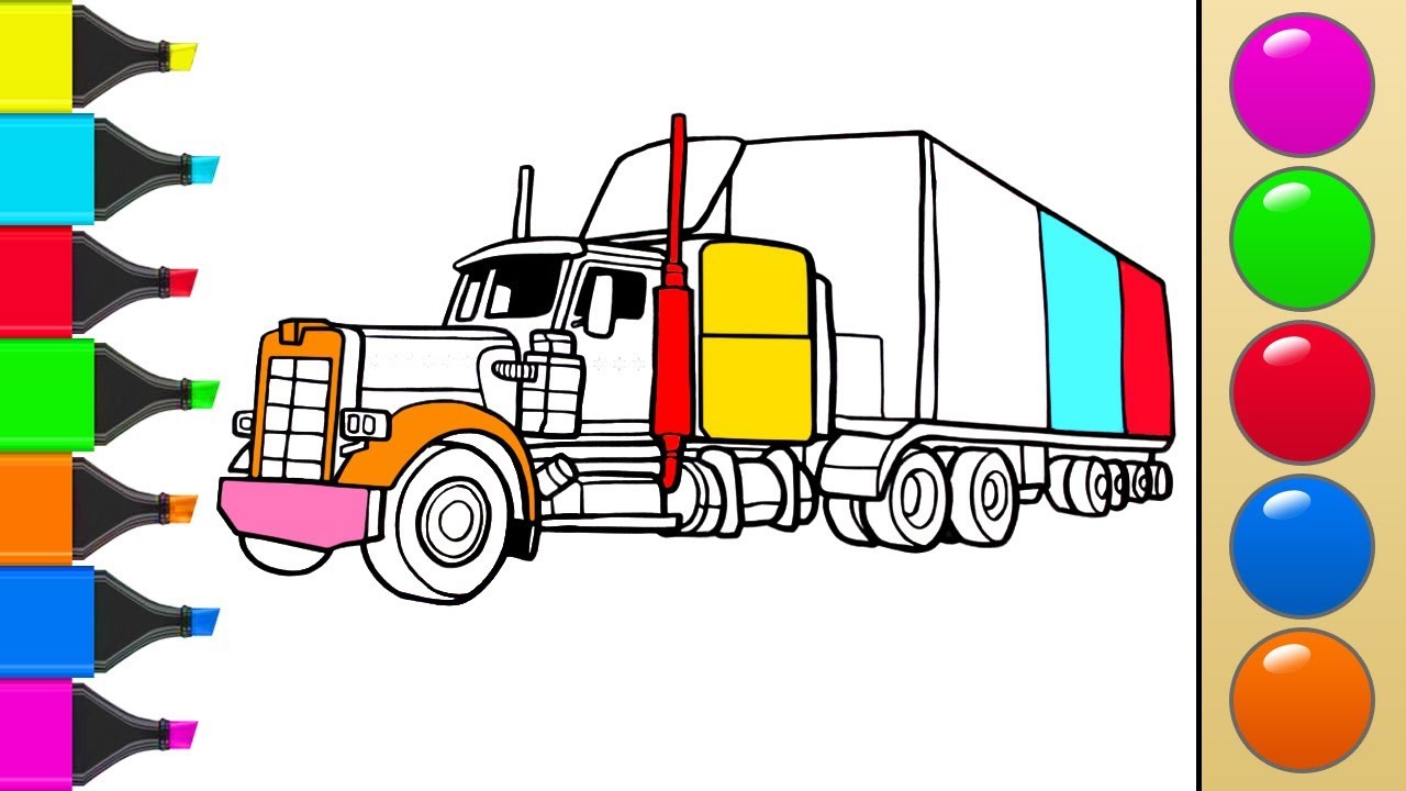 Tractor Trailer Drawing at GetDrawings | Free download