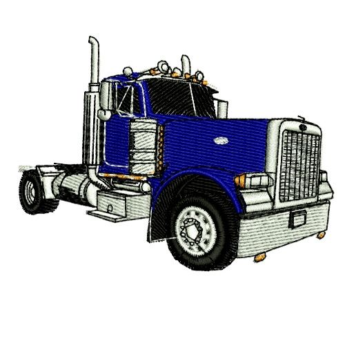 500x500 Semi Semi Trailer Truck Tractor Trailer 2 Embroidery Design