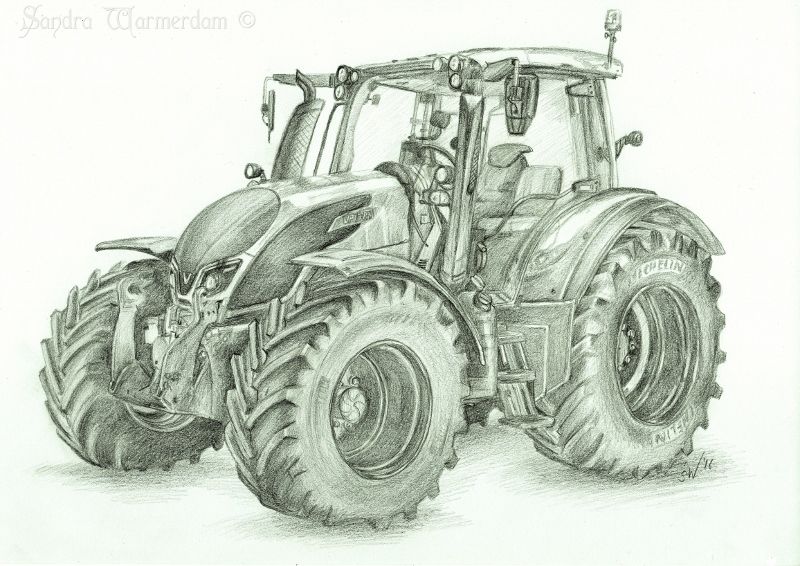800x566 Valtra N174 Tractor Inspired Pencil Drawing A4, Certificated