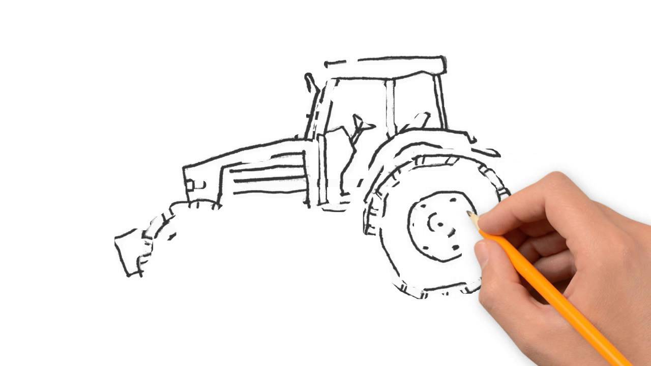 1280x720 Tractor Nature Pencil To Draw Step By Step