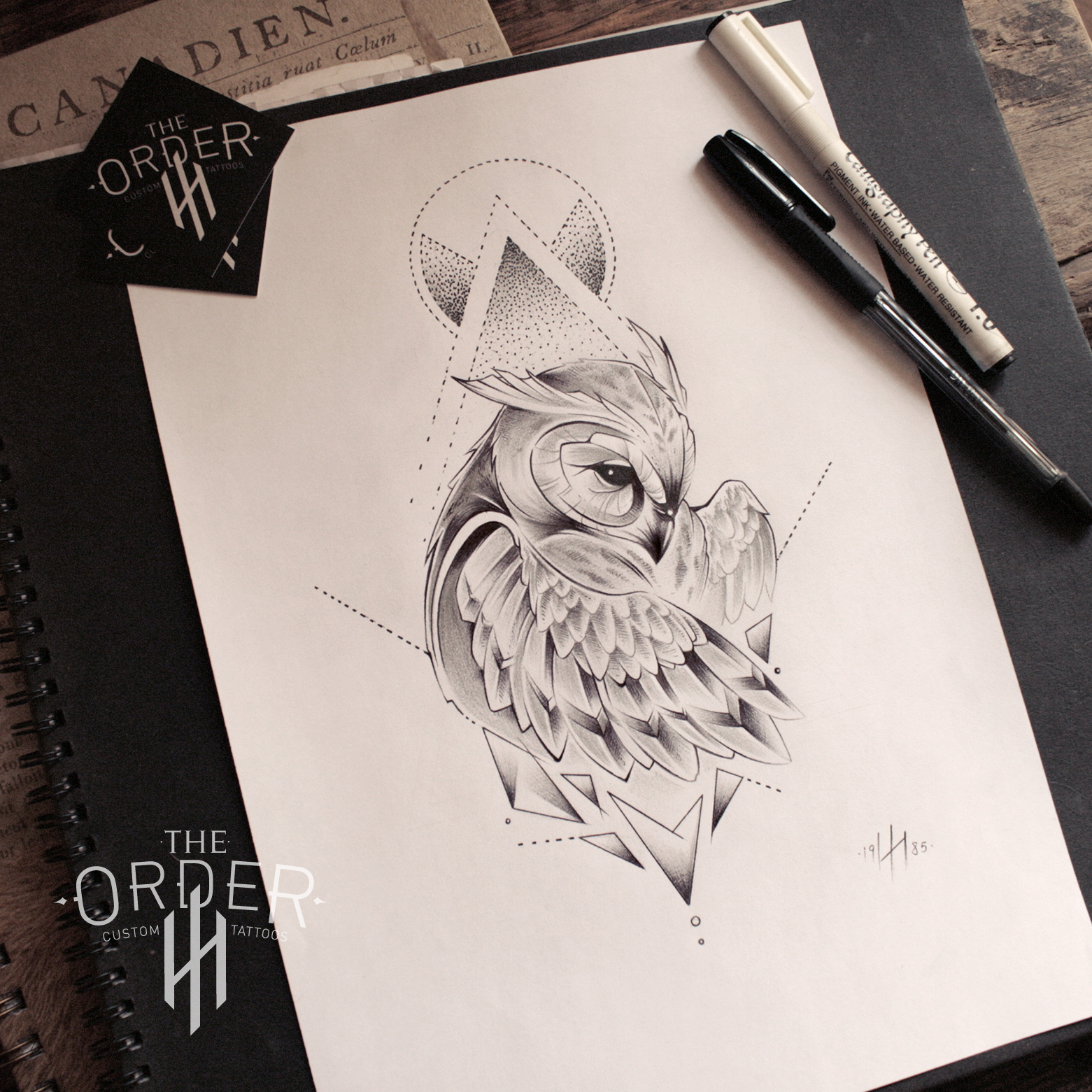 1561x1561 Neo Traditional Owl Sketch