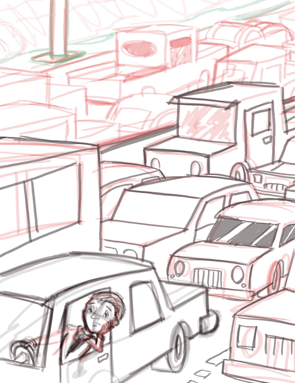 1236x1600 Isaac Marzioli Illustrations Stuck In Traffic