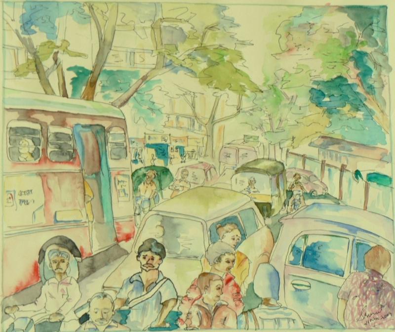800x672 Traffic In Our Pune City. My Country. Drawings. Pictures. Drawings