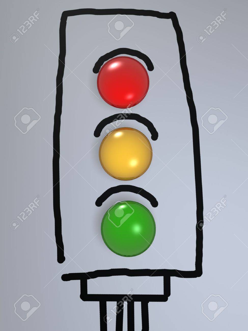 974x1300 Traffic Light Candy On Hand Drawing Paper Stock Photo, Picture