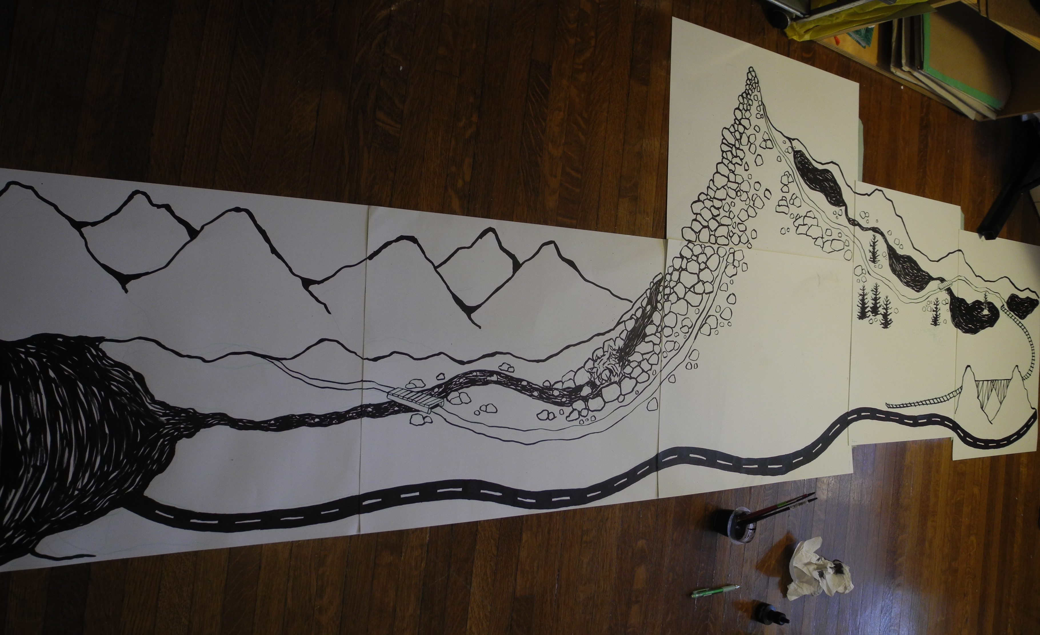 3640x2224 The Trail Drawing