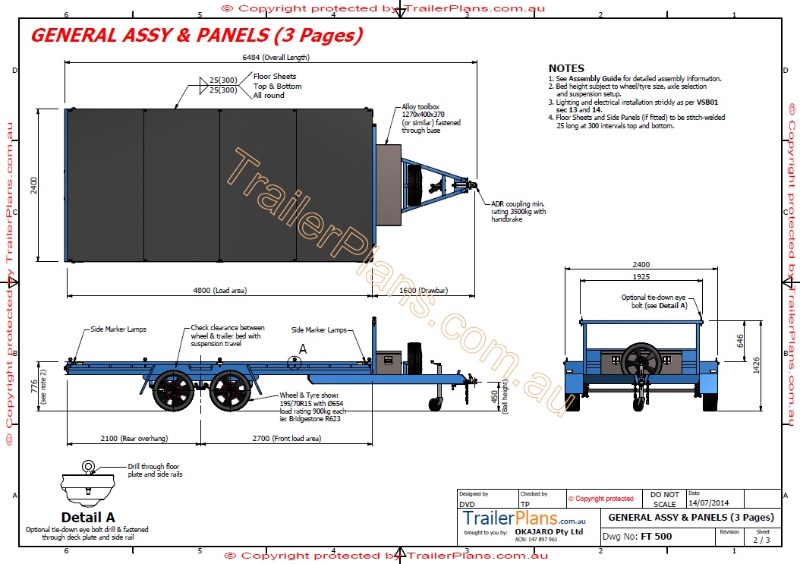 800x564 4.8m Flat Top Trailer Plan