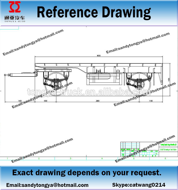 750x800 Turntable Draw Bar Trailer 20 Ft Full Trailercarbon Steel Full