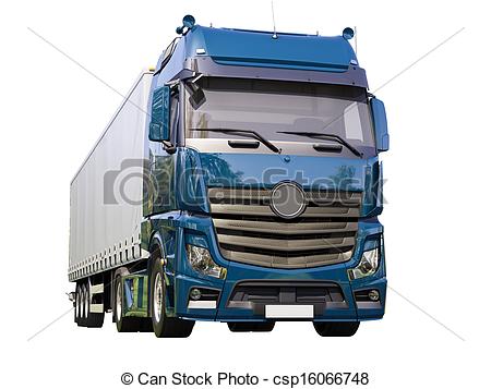450x357 A Modern Semi Trailer Truck Isolated On White Background Drawing