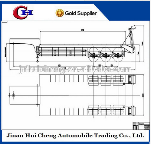 499x478 Used Low Bed Truck Trailer Dimensions 60 Tons 3 Axles Container